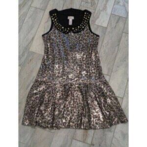 Justice girl's size 12 sequined black/brown/gold dress MSRP $49.99
